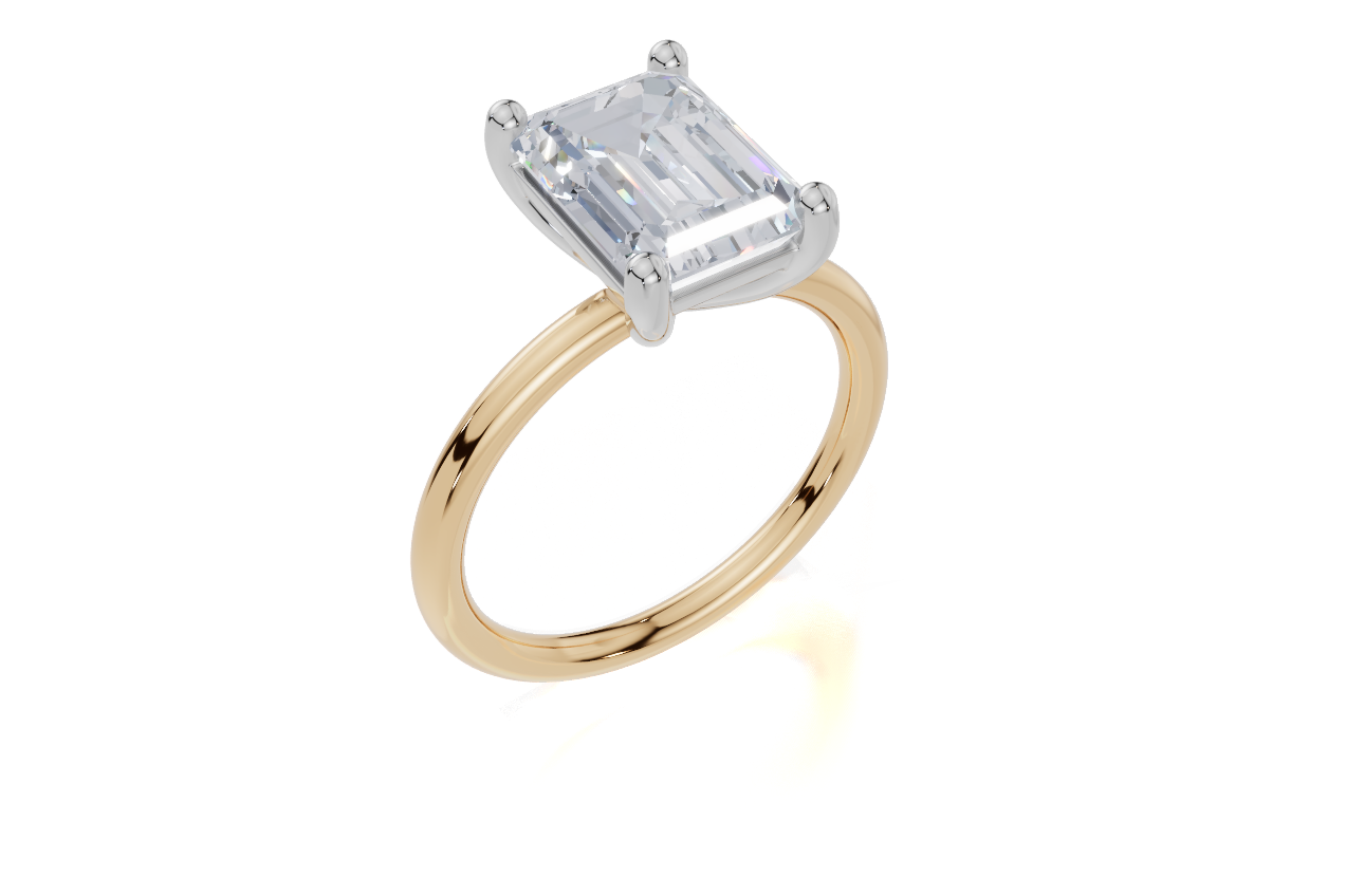 18ct Yellow Gold Emerald Cut 3.00 Carat of  Diamond Ring