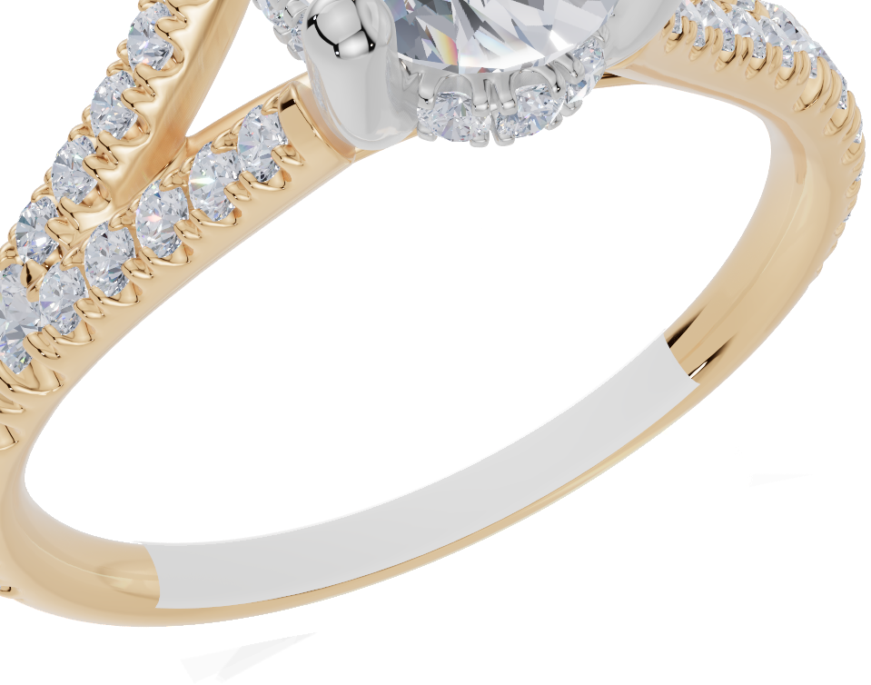 18ct Yellow Gold Oval Cut 1.38 Carat tw of Lab-Grown Diamonds Ring