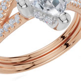 18ct Rose Gold Pear Cut 1.90 Carat tw of Lab-Grown Diamonds Ring and 18ct Rose Gold 0.30 Carat tw of Lab-Grown  Diamonds Band