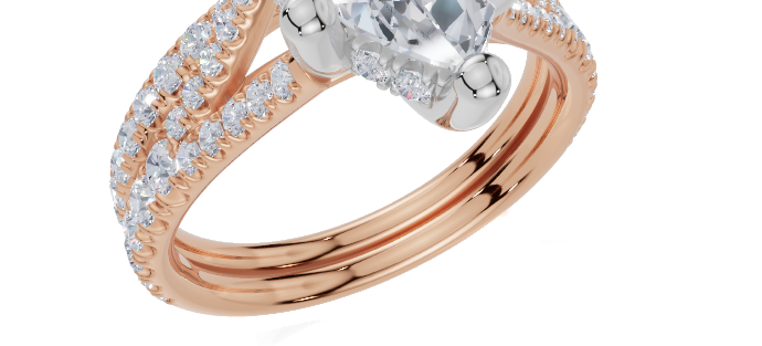 18ct Rose Gold Pear Cut 1.90 Carat tw of Lab-Grown Diamonds Ring and 18ct Rose Gold 0.30 Carat tw of Lab-Grown  Diamonds Band