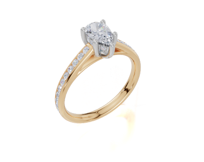 18ct Yellow Gold Pear Cut 0.86 Carat tw of Lab-Grown Diamonds Ring