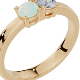 Personalised 2 Birthstones Rings