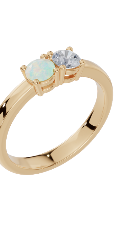 Personalised 2 Birthstones Rings