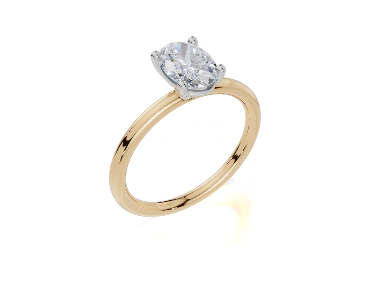 9ct Yellow Gold Oval Cut 1.00 Carat of  Diamond Ring