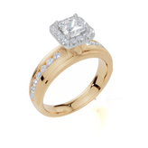 9ct Yellow Gold Princess Cut 1.04 Carat tw of Lab-Grown Diamonds Ring