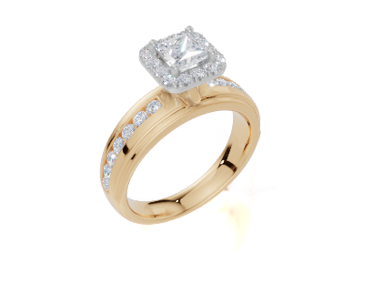 9ct Yellow Gold Princess Cut 1.04 Carat tw of Lab-Grown Diamonds Ring