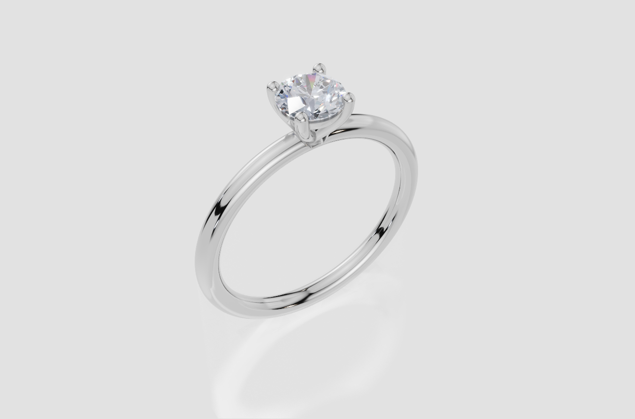 9ct White Gold Round Cut 0.50 Carat of  Diamond Ring