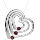 Personalised 3 Birthstones Multi Layered Heart Pendant