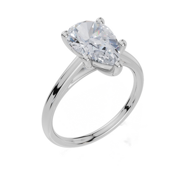 9ct White Gold Pear Cut 2.00 Carat of Lab-Grown Diamond Ring