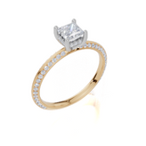 9ct Yellow Gold Princess Cut 0.89 Carat tw of  Diamonds Ring