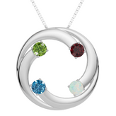Personalised 4 Birthstones Circle Pendant