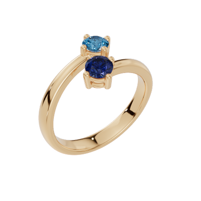 Personalised 2 Birthstones Ring
