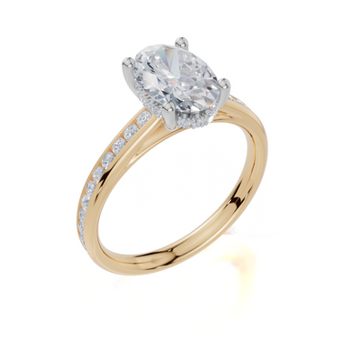 9ct Yellow Gold Oval Cut 1.91 Carat tw of Lab-Grown Diamonds Ring