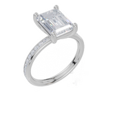 9ct White Gold Emerald Cut 3.33 Carat tw of Lab-Grown Diamonds Ring