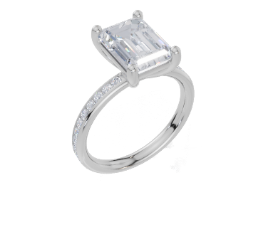 9ct White Gold Emerald Cut 3.33 Carat tw of Lab-Grown Diamonds Ring