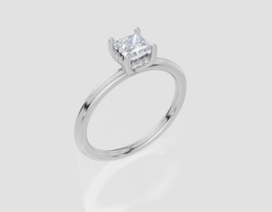 9ct White Gold Princess Cut 0.55 Carat tw of  Diamonds Ring