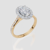 18ct Yellow Gold Oval Cut 2.13 Carat tw of Lab-Grown Diamonds Ring
