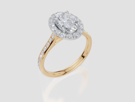 18ct Yellow Gold Oval Cut 2.13 Carat tw of Lab-Grown Diamonds Ring