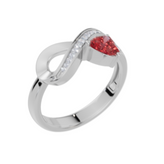 Peronalised Heart Birthstone Cubic Zirconia Ring