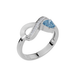Peronalised Heart Birthstone Cubic Zirconia Ring