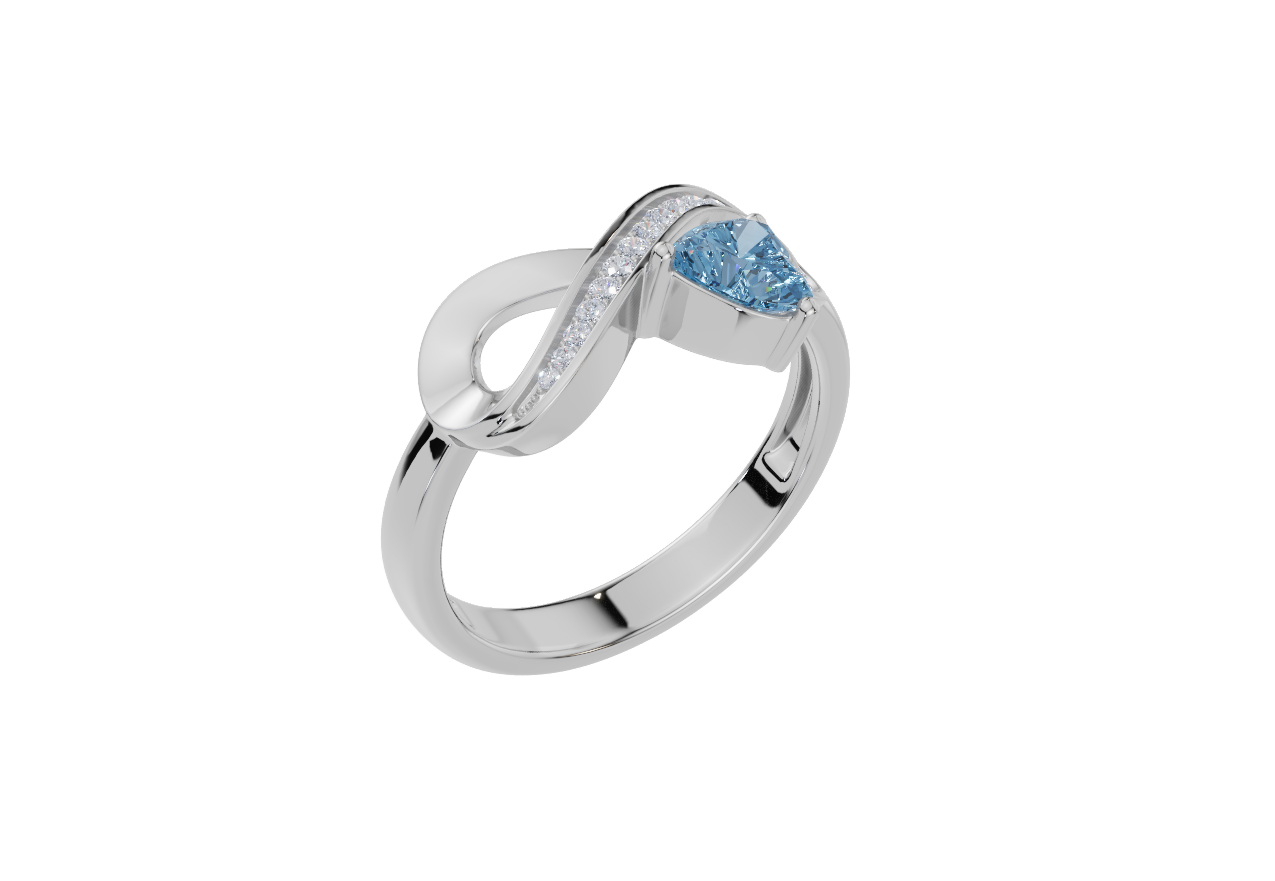 Peronalised Heart Birthstone Cubic Zirconia Ring