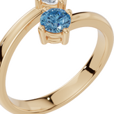 Personalised 2 Birthstones Ring