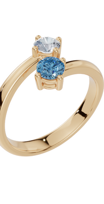 Personalised 2 Birthstones Ring