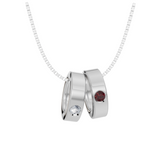 Personalised 2 Birthstones Ring Pendant Set