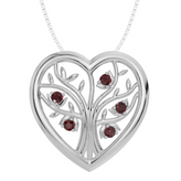 Personalised 5 Birthstones Heart Tree Pendant