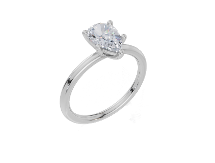 18ct White Gold Pear Cut 1.00 Carat of Lab-Grown Diamond Ring