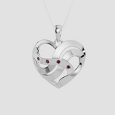 Personalised 4 Birthstones Heart Pendant
