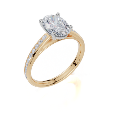 9ct Yellow Gold Oval Cut 1.82 Carat tw of Lab-Grown Diamonds Ring
