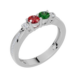 Personalised 2 Birthstones Ring