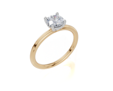9ct Yellow Gold Round Cut 0.75 Carat of Lab-Grown Diamond Ring