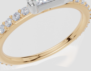 18ct Yellow Gold Princess Cut 1.32 Carat tw of  Diamonds Ring