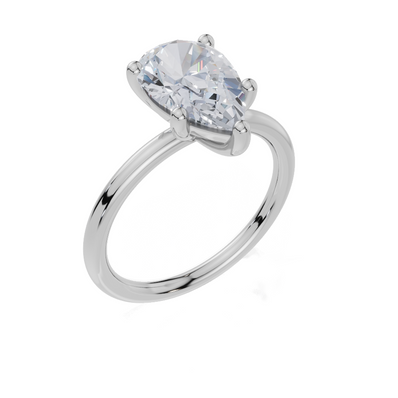 9ct White Gold Pear Cut 2.00 Carat of Lab-Grown Diamond Ring