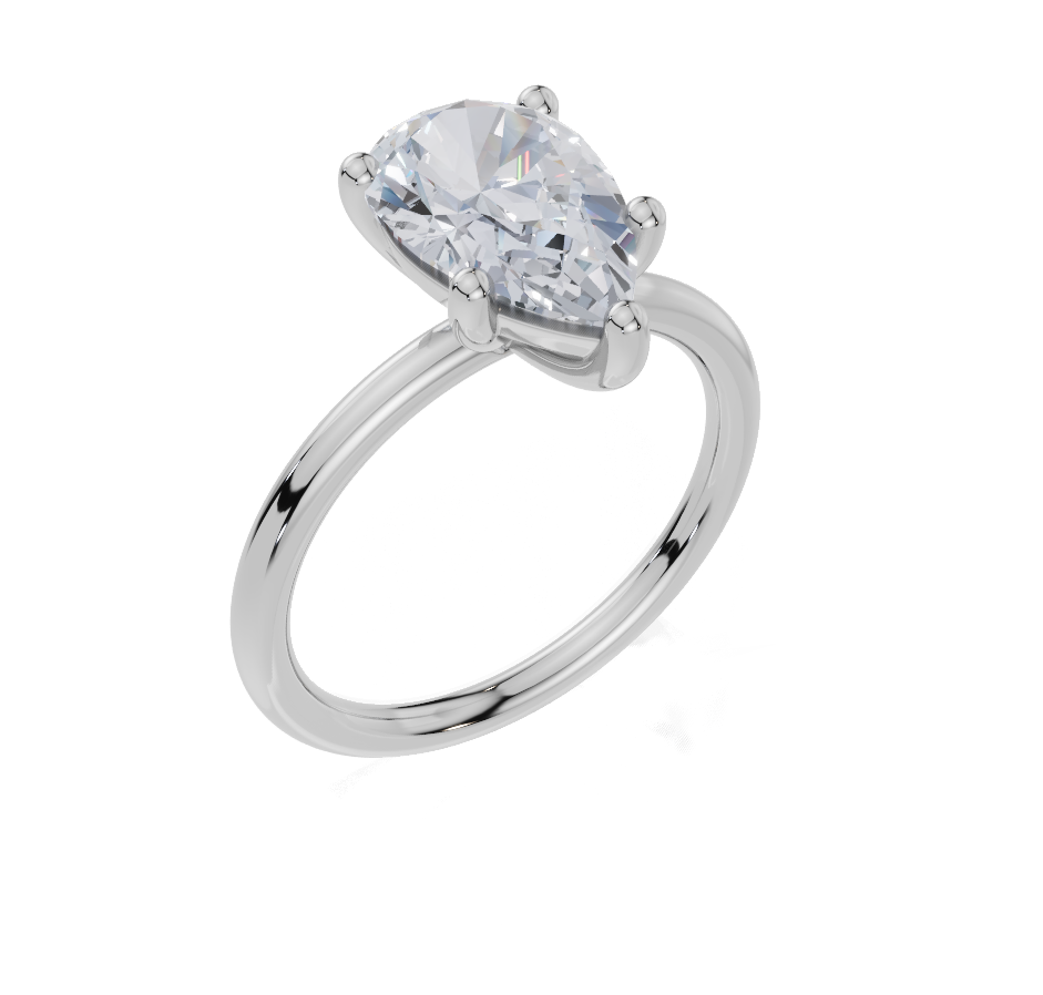9ct White Gold Pear Cut 2.00 Carat of Lab-Grown Diamond Ring