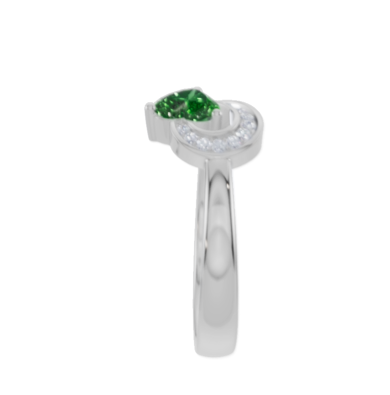 Peronalised Heart Birthstone Cubic Zirconia Ring