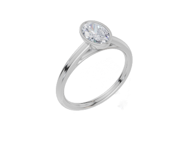 18ct White Gold Oval Cut 0.75 Carat of Lab-Grown Diamond Ring