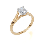 9ct Yellow Gold Oval Cut 0.50 Carat of Lab-Grown Diamond Ring