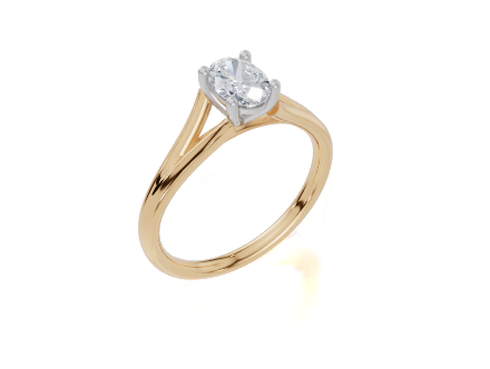 9ct Yellow Gold Oval Cut 0.50 Carat of Lab-Grown Diamond Ring