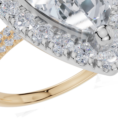 18ct Yellow Gold Pear Cut 3.62 Carat tw of Lab-Grown Diamonds Ring