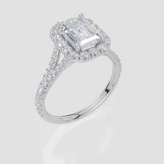 9ct White Gold Emerald Cut 2.13 Carat tw of  Diamonds Ring