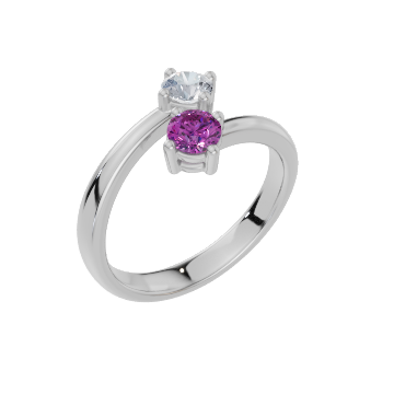 Personalised 2 Birthstones Ring
