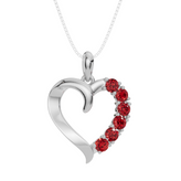Personalised 6 Birthstone Heart Pendant