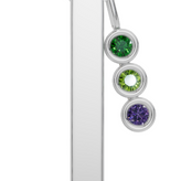 Personalised 3 Birthstones Bar Pendant Set