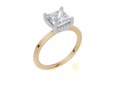 9ct Yellow Gold Princess Cut 1.58 Carat tw of  Diamonds Ring