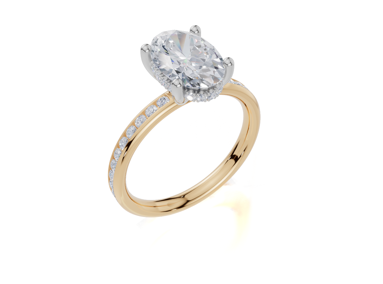9ct Yellow Gold Oval Cut 2.42 Carat tw of Lab-Grown Diamonds Ring