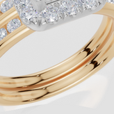9ct Yellow Gold Princess Cut 1.00 Carat tw of  Diamonds Ring and 9ct Yellow Gold 0.35 Carat tw of   Diamonds Band