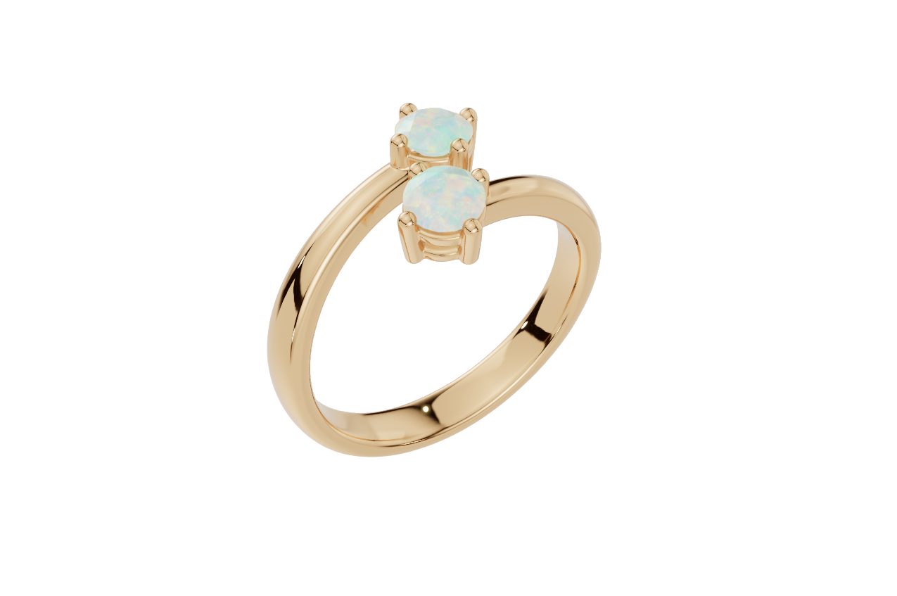 Personalised 2 Birthstones Ring